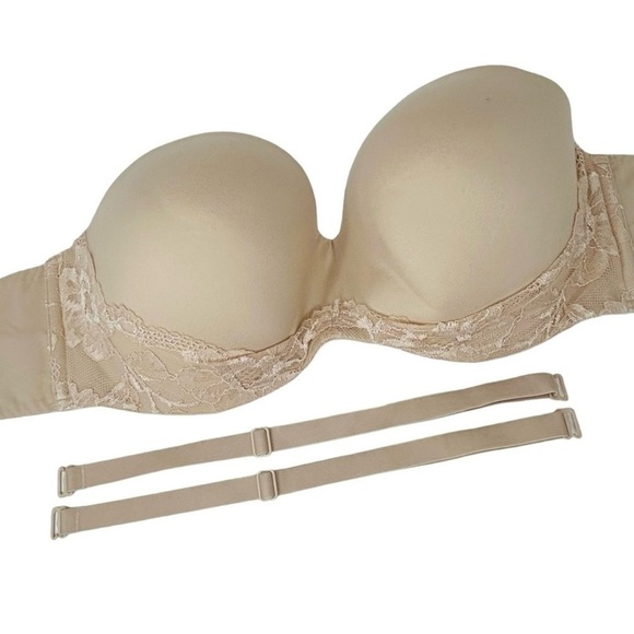 VICTORIA’S SECRET Bra Body by Victoria Lined strapless Lace Padded 36DD/36E - Picture 4 of 12